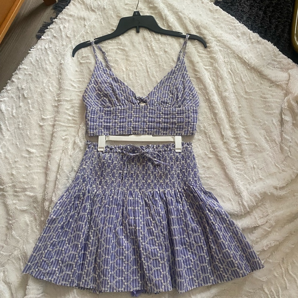 Lilac crop top and skort set